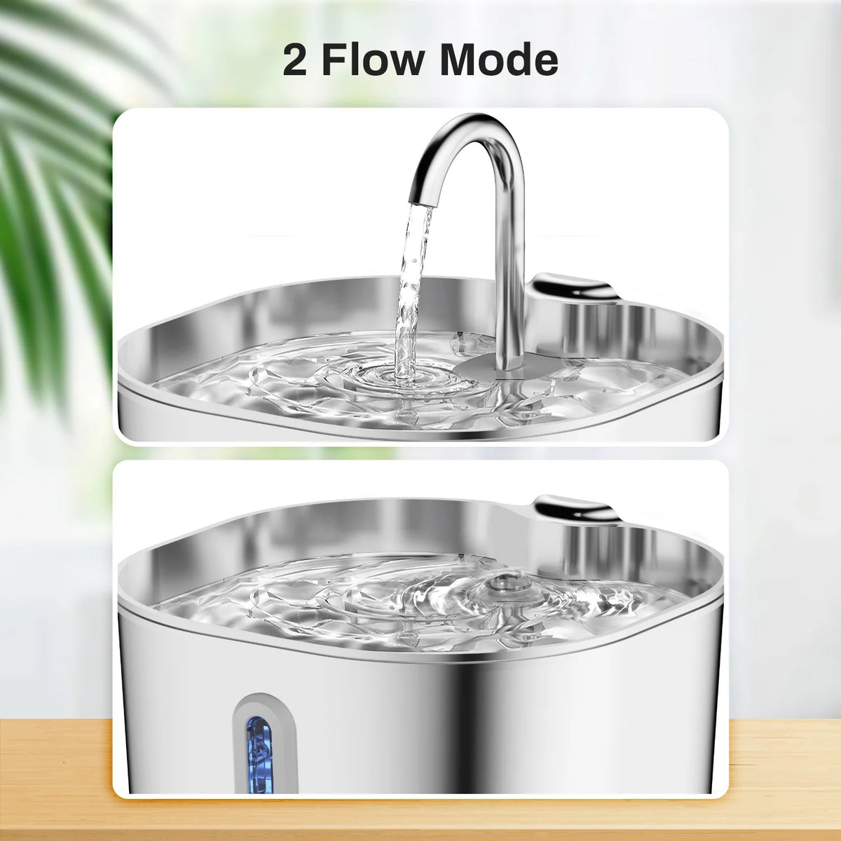 Stainless Steel Water Fountain, 2.2L with Water-Level Window