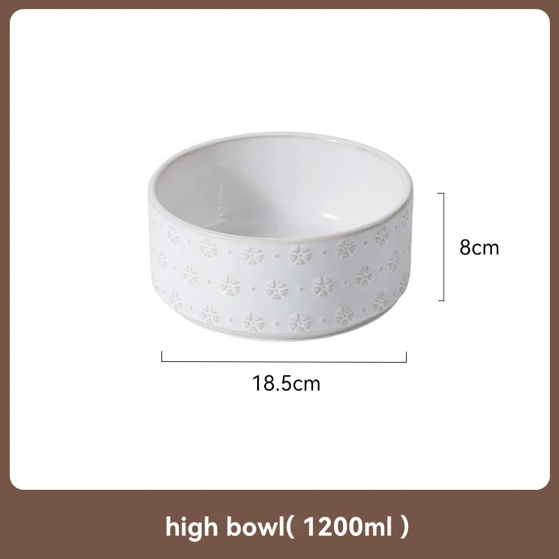 Ceramic & Wood Elevated Bowl Set — For Medium & Large Dogs