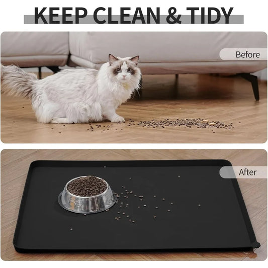 Raised-Edge Silicone Feeding Mat — Food-Grade, BPA-Free