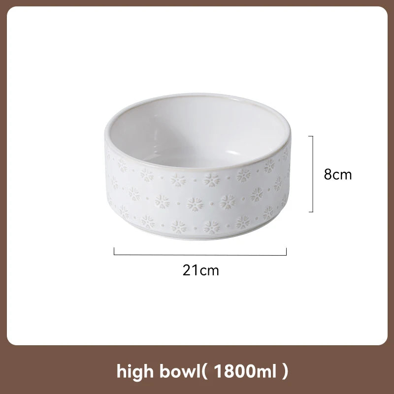 Ceramic & Wood Elevated Bowl Set — For Medium & Large Dogs