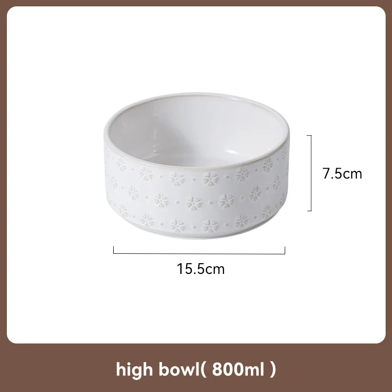 Ceramic & Wood Elevated Bowl Set — For Medium & Large Dogs