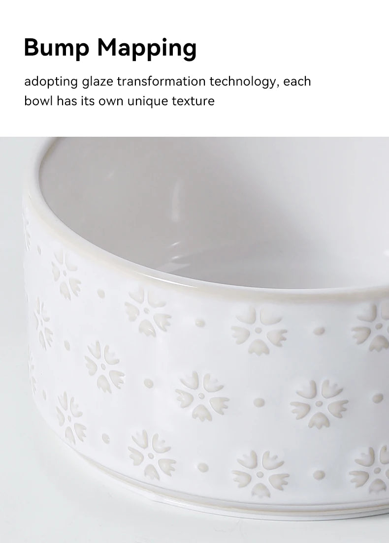 Ceramic & Wood Elevated Bowl Set — For Medium & Large Dogs