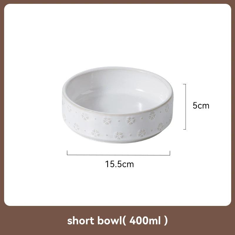 Ceramic & Wood Elevated Bowl Set — For Medium & Large Dogs
