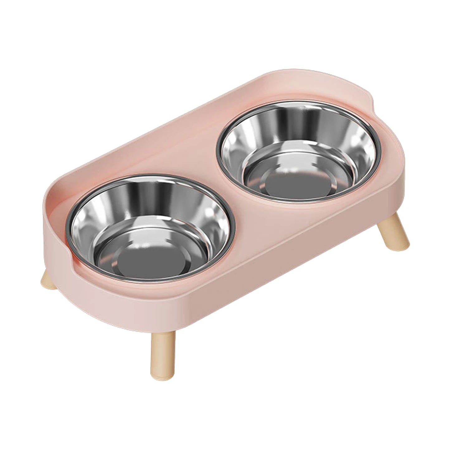 Elevated Anti-Slip Double Bowl Feeder — Neck-Friendly Design