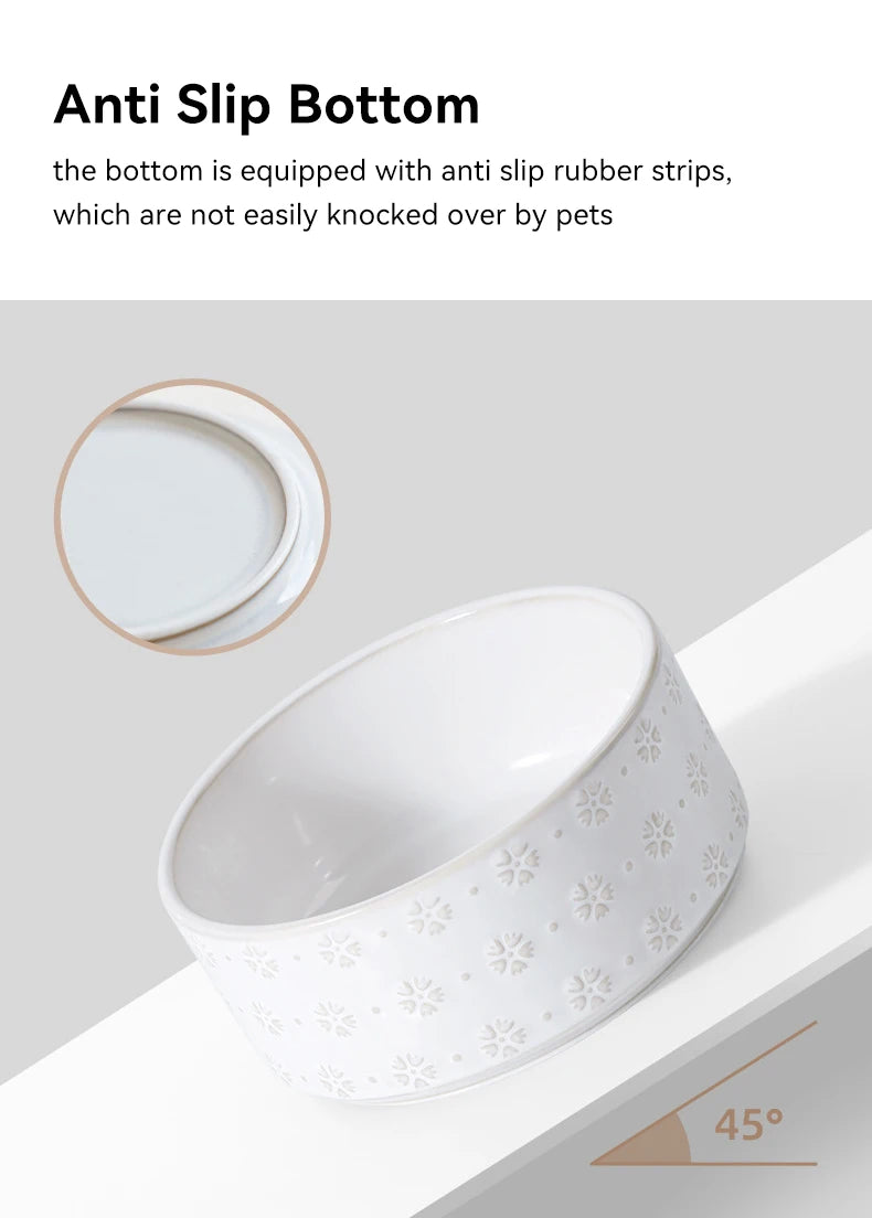Ceramic & Wood Elevated Bowl Set — For Medium & Large Dogs