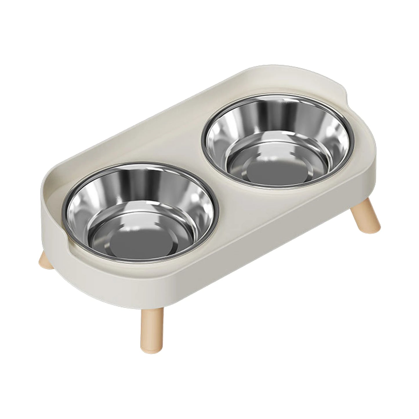 Elevated Anti-Slip Double Bowl Feeder — Neck-Friendly Design