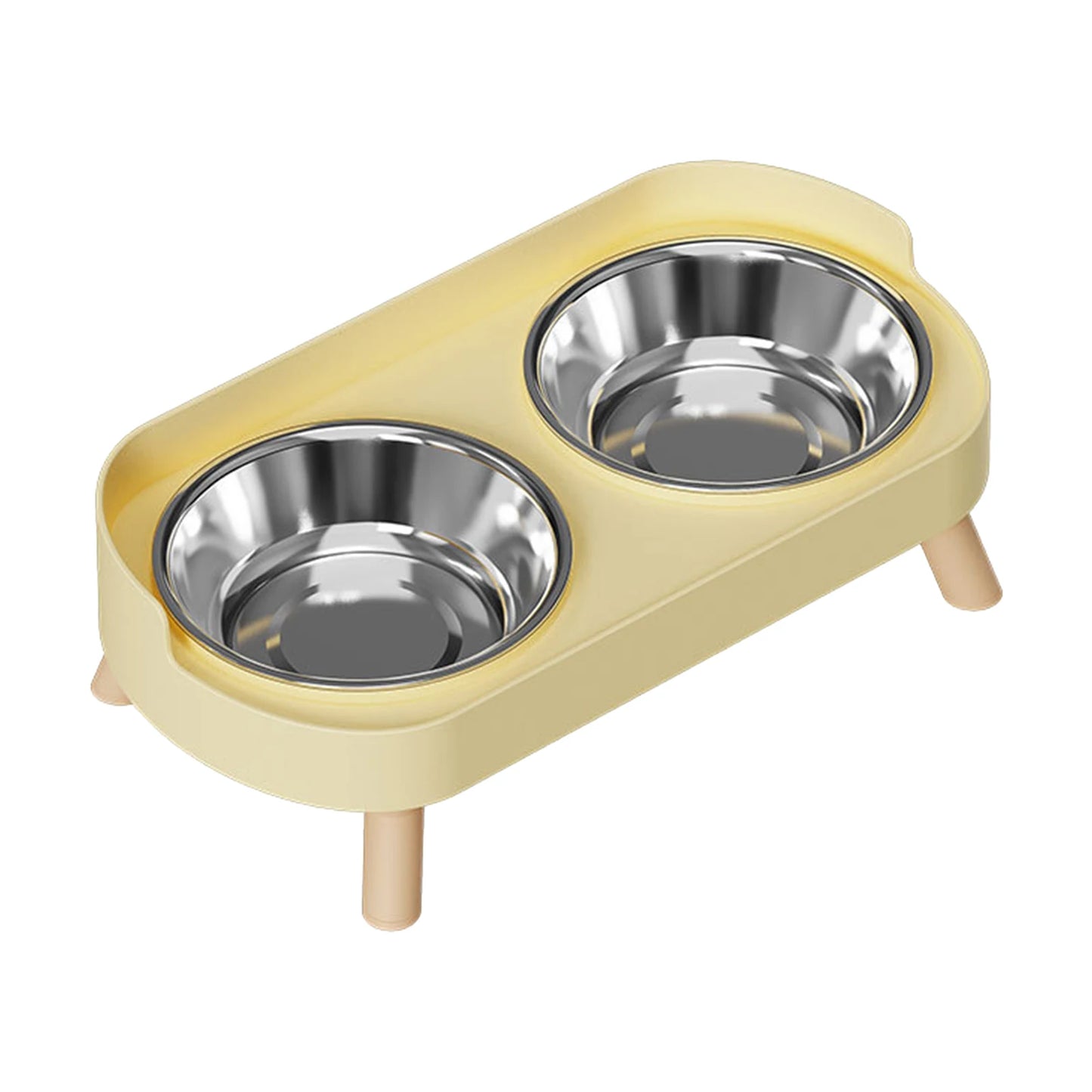 Elevated Anti-Slip Double Bowl Feeder — Neck-Friendly Design