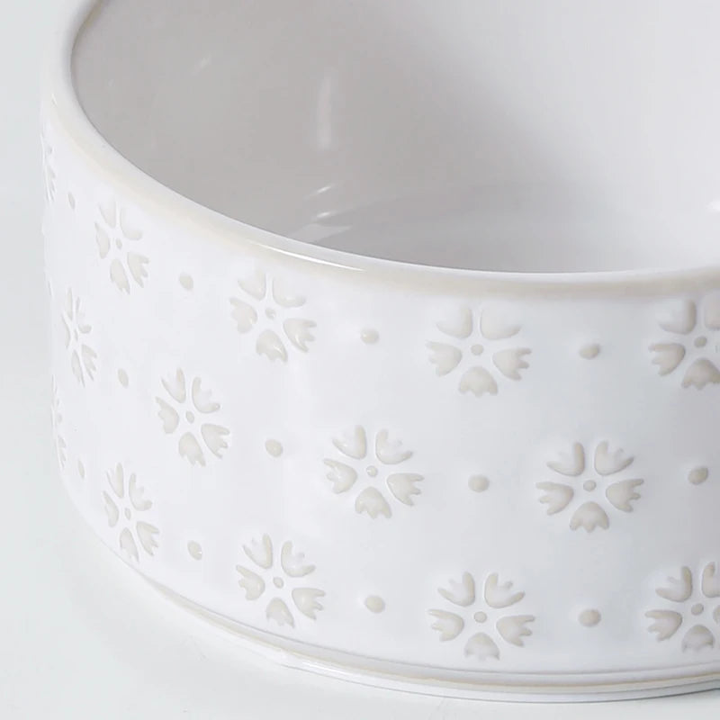 Ceramic & Wood Elevated Bowl Set — For Medium & Large Dogs