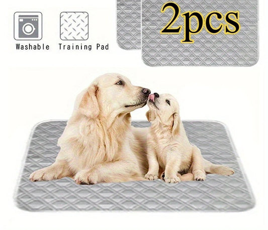 Washable reusable pet training pads 2-pack with dogs