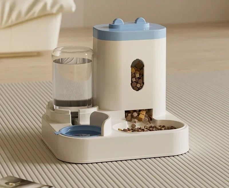 2-in-1 gravity feeder and waterer station - blue