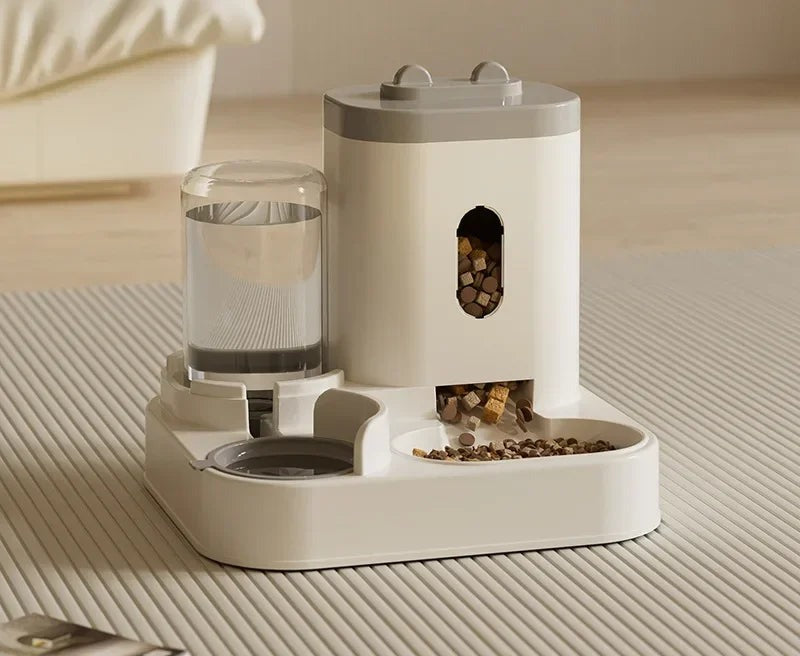 2-in-1 gravity feeder and waterer station - gray